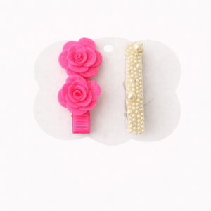 PAR DE FLOR DUPLO COM BICO DE PATO DE PÉROLA